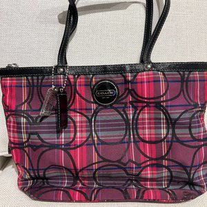 Like New Coach Tartan Plaid Tote